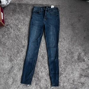 high rise crop skinny jeans